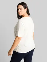 TOM TAILOR Damen Plus Size - T-Shirt mit Print, weiß, Uni – Bild 5