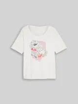 TOM TAILOR Damen Plus Size - T-Shirt mit Print, weiß, Uni – Bild 3