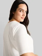 TOM TAILOR Damen Plus Size - T-Shirt mit Print, weiß, Uni – Bild 6