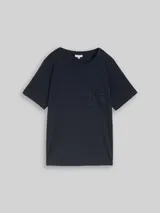 TOM TAILOR Damen Plus Size - Boxy Fit T-Shirt mit Brusttasche, blau, Uni – Bild 3