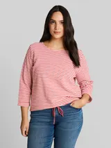 TOM TAILOR Damen Plus Size - Langarmshirt mit Knopf-Details, rosa, Uni – Bild 4