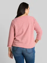 TOM TAILOR Damen Plus Size - Langarmshirt mit Knopf-Details, rosa, Uni – Bild 5