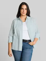 TOM TAILOR Damen Plus Size - Hemdbluse mit Streifenmuster, grün, Gestreift – Bild 4