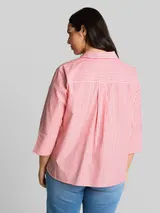 TOM TAILOR Damen Plus Size - Hemdbluse mit Streifenmuster, rosa, Gestreift – Bild 5
