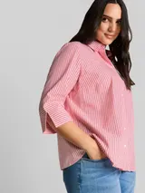 TOM TAILOR Damen Plus Size - Hemdbluse mit Streifenmuster, rosa, Gestreift – Bild 6