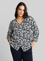 TOM TAILOR Damen Plus Size - Bluse aus Viskose, blau, Gemustert – Bild 4