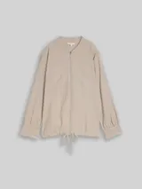 TOM TAILOR Damen Plus Size - Loose Fit Bomberjacke mit Brusttaschen, grau, Uni – Bild 3