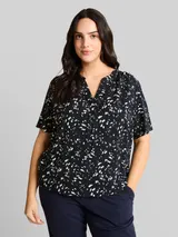 TOM TAILOR Damen Plus Size - Bluse mit Muster, blau, Gepunktet – Bild 4