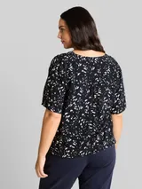 TOM TAILOR Damen Plus Size - Bluse mit Muster, blau, Gepunktet – Bild 5