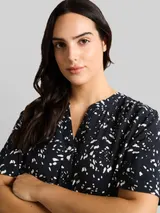TOM TAILOR Damen Plus Size - Bluse mit Muster, blau, Gepunktet – Bild 6