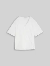 TOM TAILOR Damen Plus Size - Bluse mit Lochstickerei, weiß, Uni – Bild 3
