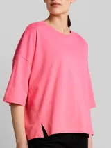 TOM TAILOR DENIM Damen Boxy Fit T-Shirt aus Baumwolle, rosa, Uni – Bild 6
