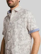 TOM TAILOR Herren Regular Fit Kurzarmhemd mit Muster, weiß, Gemustert – Bild 6
