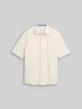 TOM TAILOR Herren Comfort Fit Kurzarmhemd aus Baumwolle, braun, Uni – Bild 3