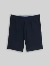 TOM TAILOR Herren Seersucker Shorts mit elastischem Bund, blau, Uni – Bild 3