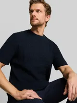 TOM TAILOR Herren Strickpullover mit Rippstruktur, blau, Uni – Bild 6