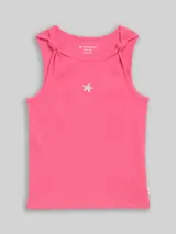 TOM TAILOR Mädchen Ripp Top mit Knoten-Detail, rosa, Uni – Bild 3