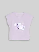 TOM TAILOR Mädchen T-Shirt mit Wendepailletten, lila, Uni – Bild 3