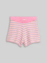 TOM TAILOR Mädchen Shorts in Häkel-Optik, rosa, Gestreift – Bild 3