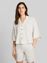 TOM TAILOR Damen Oversize Musselin Bluse aus Baumwolle, weiß, Uni – Bild 4