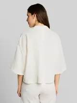 TOM TAILOR Damen Oversize Musselin Bluse aus Baumwolle, weiß, Uni – Bild 5