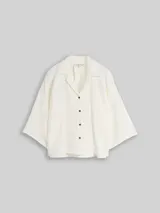 TOM TAILOR Damen Oversize Musselin Bluse aus Baumwolle, weiß, Uni – Bild 3