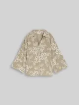 TOM TAILOR Damen Oversize Bluse mit Blumen-Stickereien, grün, Geblümt – Bild 3