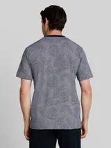 TOM TAILOR Herren Jacquard T-Shirt mit Muster, blau, Gemustert – Bild 5