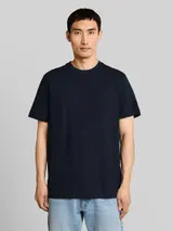 TOM TAILOR Herren T-Shirt aus Baumwolle, blau, Uni – Bild 4