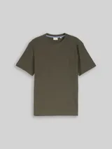 TOM TAILOR Herren T-Shirt mit Ottoman-Struktur, grün, Uni – Bild 3