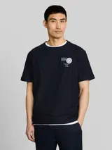 TOM TAILOR Herren T-Shirt mit Stickerei, blau, Uni – Bild 4