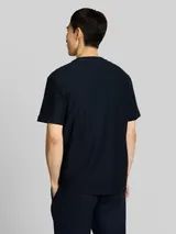 TOM TAILOR Herren T-Shirt mit Stickerei, blau, Uni – Bild 5