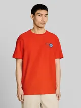 TOM TAILOR Herren T-Shirt mit Stickerei, rot, Uni – Bild 4