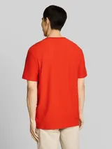 TOM TAILOR Herren T-Shirt mit Stickerei, rot, Uni – Bild 5
