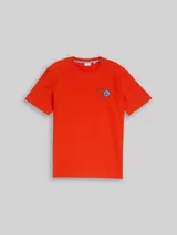 TOM TAILOR Herren T-Shirt mit Stickerei, rot, Uni – Bild 3