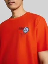 TOM TAILOR Herren T-Shirt mit Stickerei, rot, Uni – Bild 6