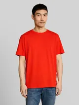 TOM TAILOR Herren T-Shirt aus Baumwolle, rot, Uni – Bild 4