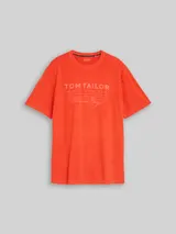 TOM TAILOR Herren T-Shirt im Used-Look, rot, Uni – Bild 3