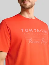 TOM TAILOR Herren T-Shirt im Used-Look, rot, Uni – Bild 6
