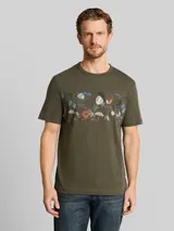 TOM TAILOR Herren T-Shirt mit Print, grün, Uni – Bild 4