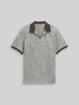 TOM TAILOR Herren Jacquard Poloshirt mit Muster, grün, Gemustert – Bild 3
