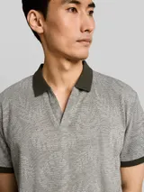 TOM TAILOR Herren Jacquard Poloshirt mit Muster, grün, Gemustert – Bild 6