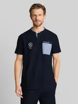 TOM TAILOR Herren Poloshirt mit Brusttasche, blau, Uni – Bild 4