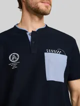 TOM TAILOR Herren Poloshirt mit Brusttasche, blau, Uni – Bild 6