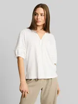 TOM TAILOR Damen Blusenshirt mit Spitzendetails, weiß, Uni – Bild 4