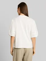 TOM TAILOR Damen Blusenshirt mit Spitzendetails, weiß, Uni – Bild 5