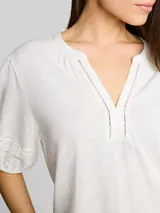 TOM TAILOR Damen Blusenshirt mit Spitzendetails, weiß, Uni – Bild 6