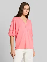 TOM TAILOR Damen Blusenshirt mit Spitzendetails, rosa, Uni – Bild 4