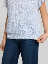 TOM TAILOR Damen Crinkle T-Shirt mit Muster, weiß, Gemustert – Bild 6