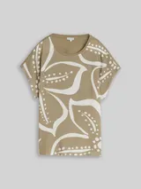 TOM TAILOR Damen T-Shirt im Material-Mix, grün, Uni – Bild 3